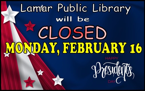 President's Day Closed Feb. 16. Closed for President's Day.